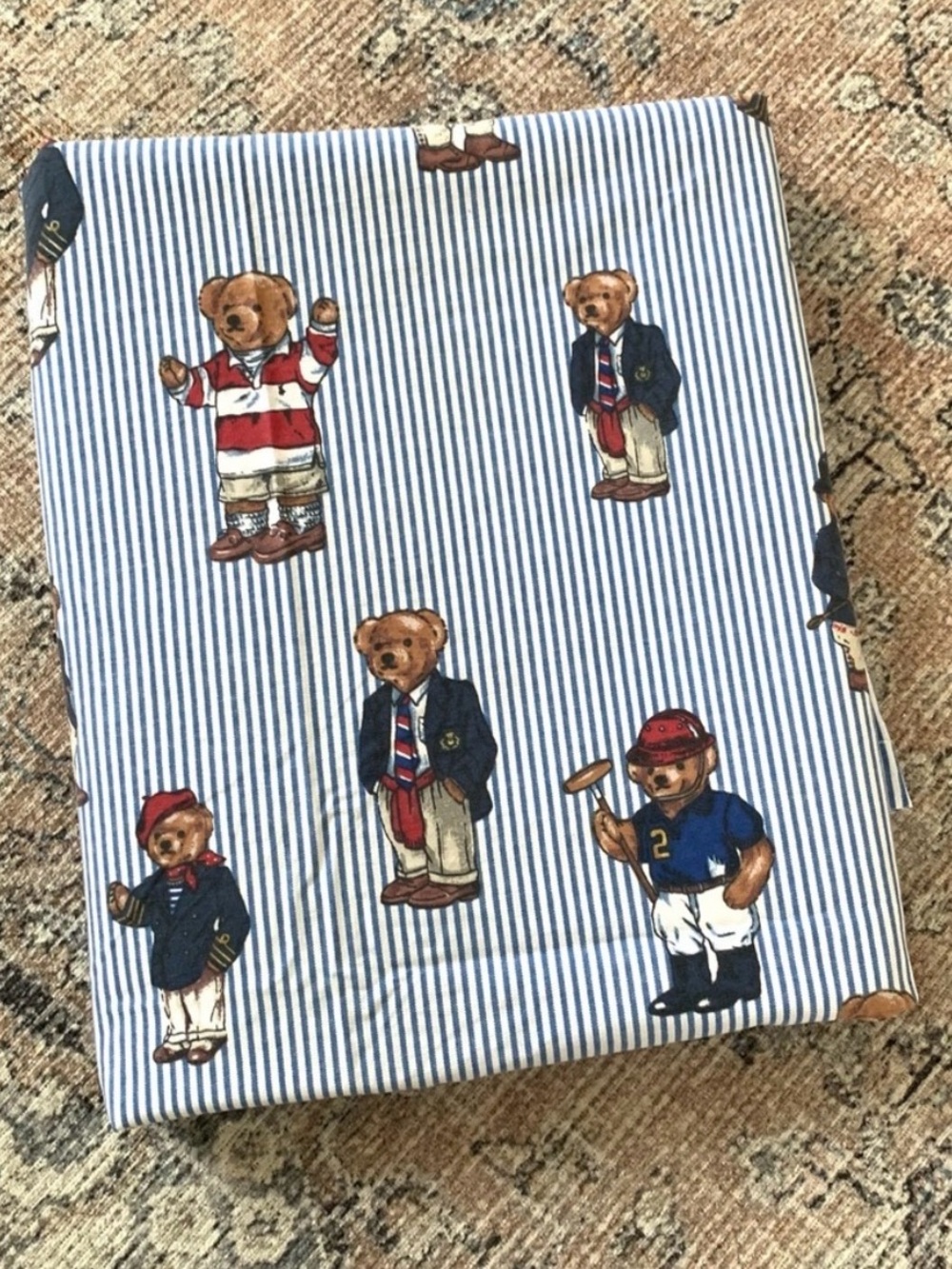 Vintage Ralph Lauren Teddy Bear Twin Flat Sheet